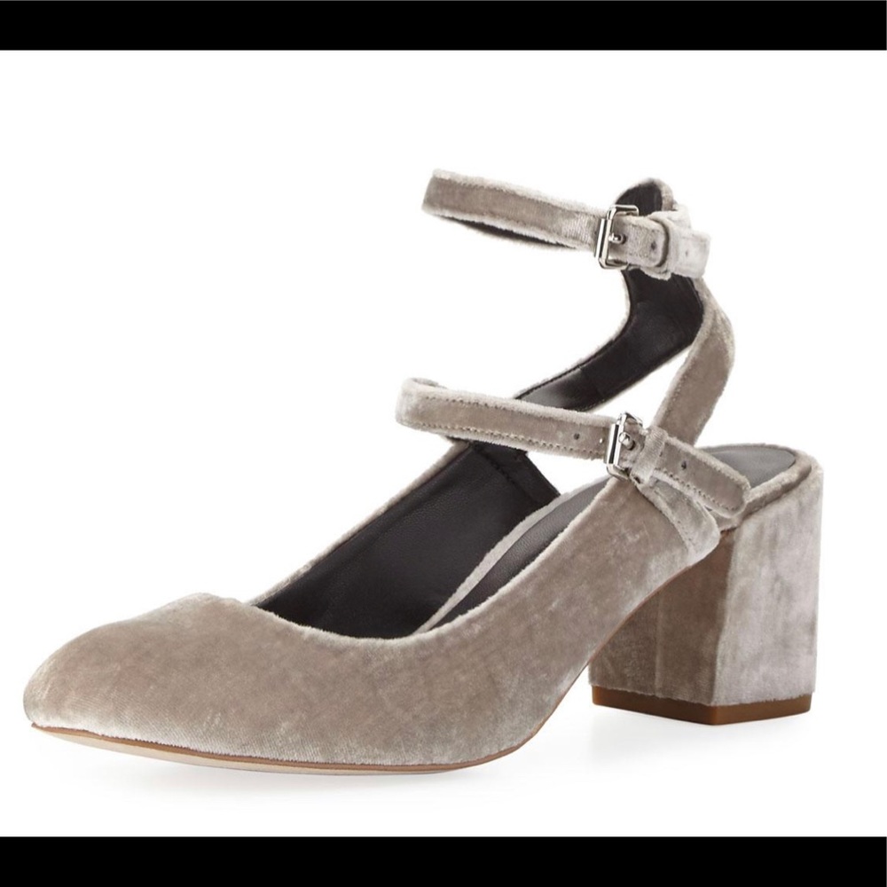 Rebecca Minkoff Brooke Velvet Chunky Heel Pump